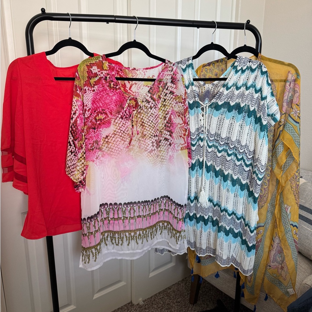 Boho Tops & Kimonos Bundle – Size M & One Size | Woven Heart & More